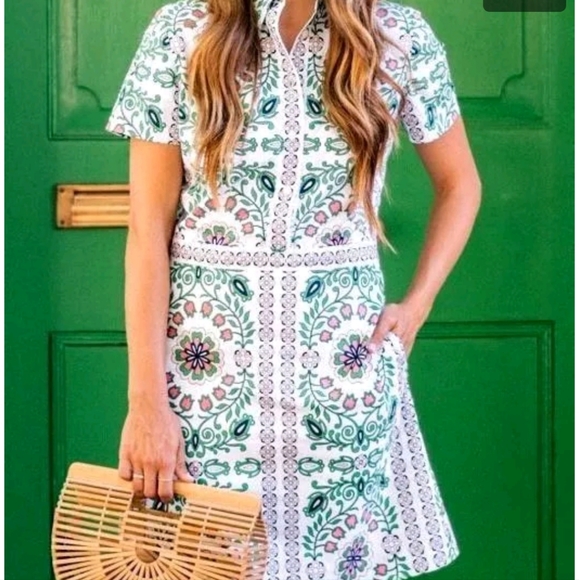 Tory Burch Port White Garden Party Shirt Dress Poplin - Picture 2 of 4